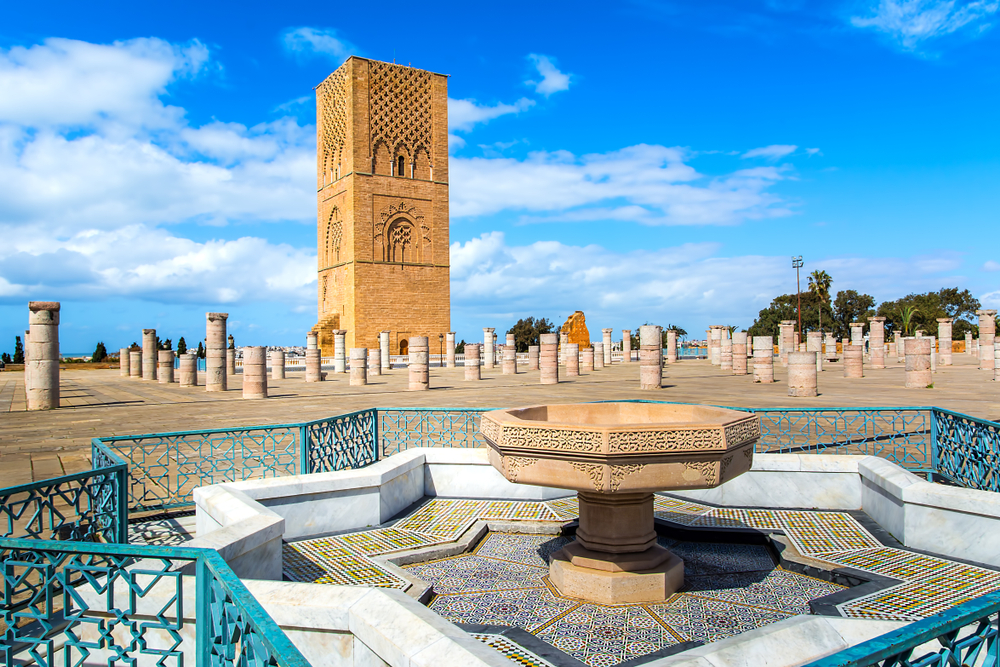 Beautiful,Square,With,Hassan,Tower,At,Mausoleum,Of,Mohammed,V