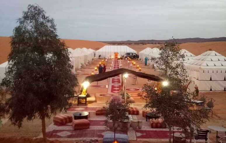 Travellers ready for a desert road trip in Morocco
