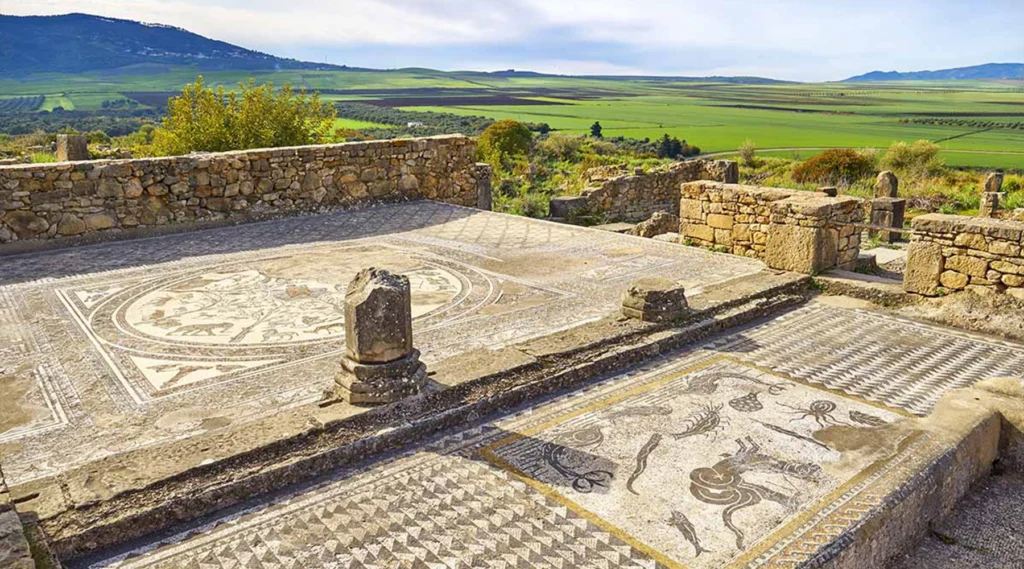 Roman ruins of Volubilis on a tour from Fez to Chefchaouen
