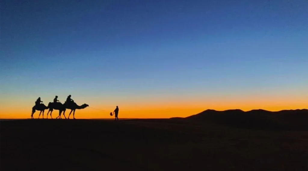 Children enjoying a camel ride in Marrakech