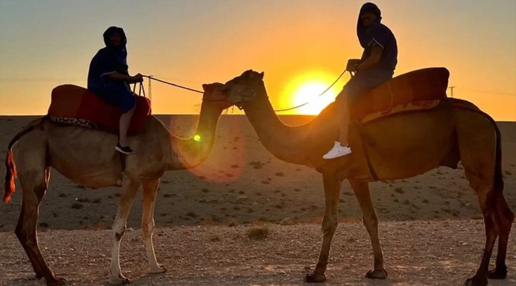 Traditional Moroccan dinner served in the Agafay Desert
